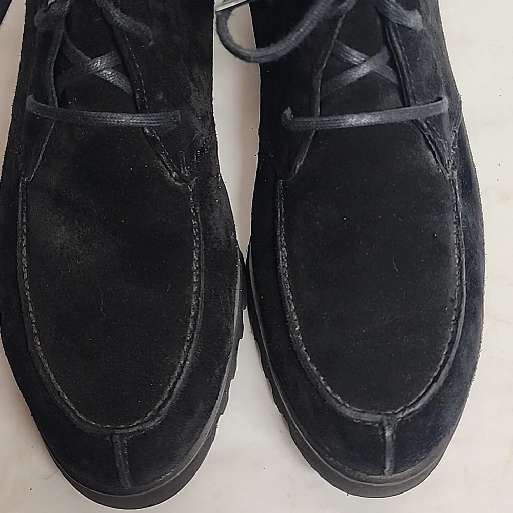 Paul Green Black Suede Chukka Ankle Boots Made In Austria Sz 7 US 9.5-10 Womens